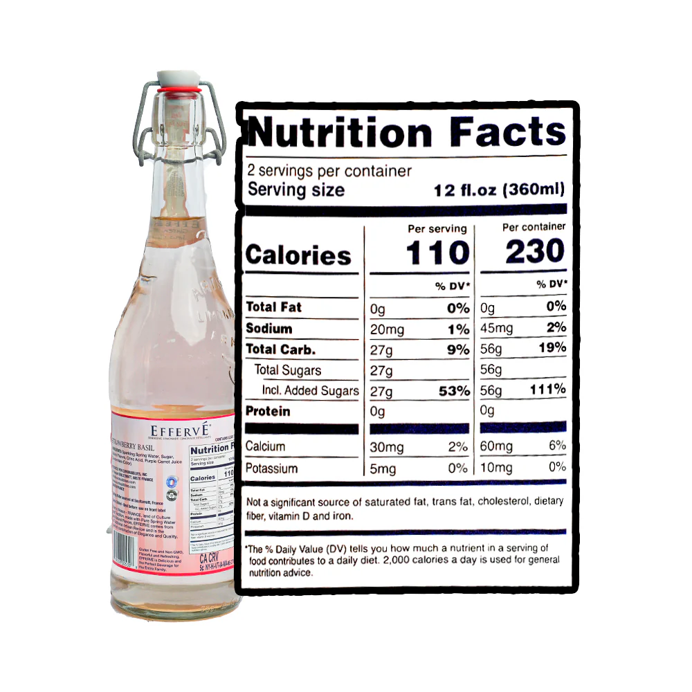 Efferve Sparkling French Strawberry Basil 750ml - Image 2