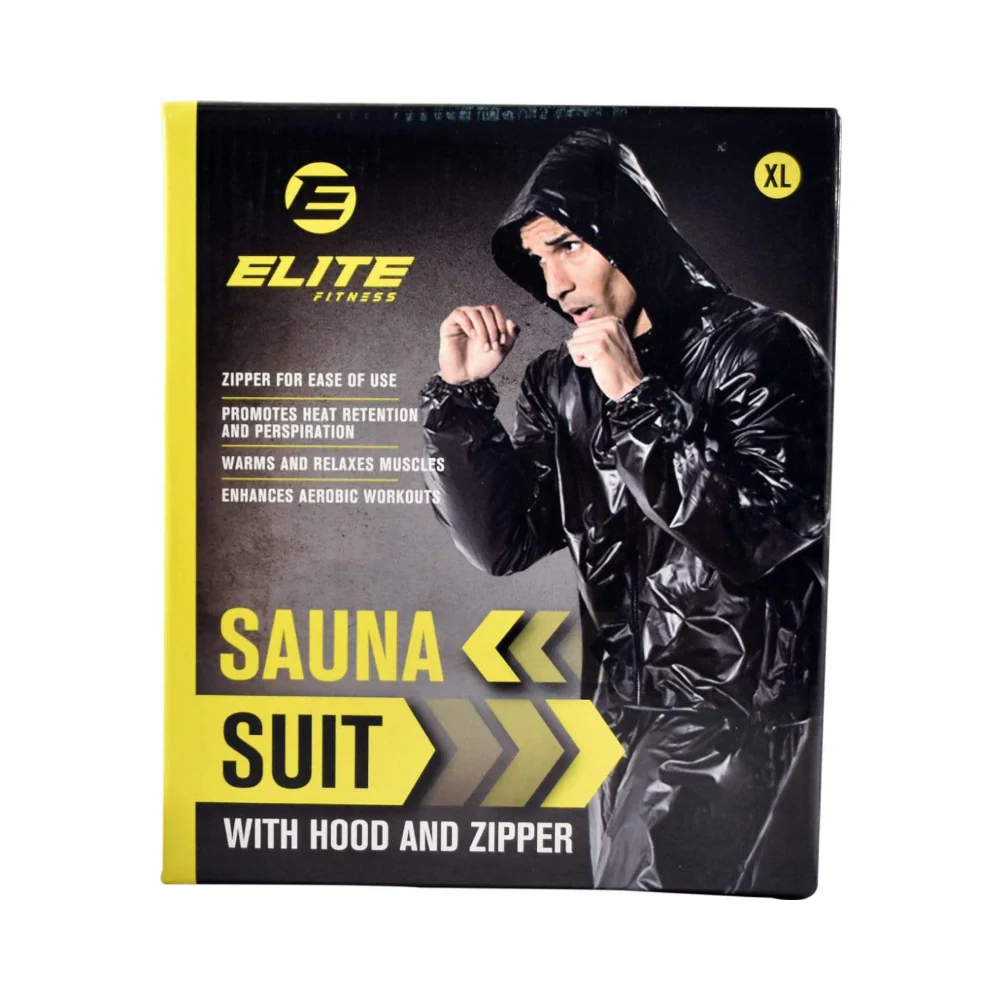 Elite Sauna Suit With Hood Black - Image 2