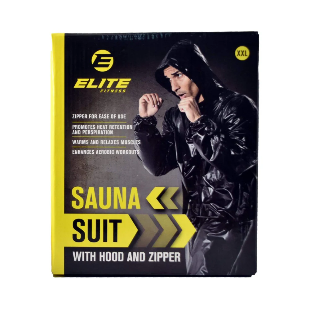 Elite Sauna Suit With Hood Black - Image 3