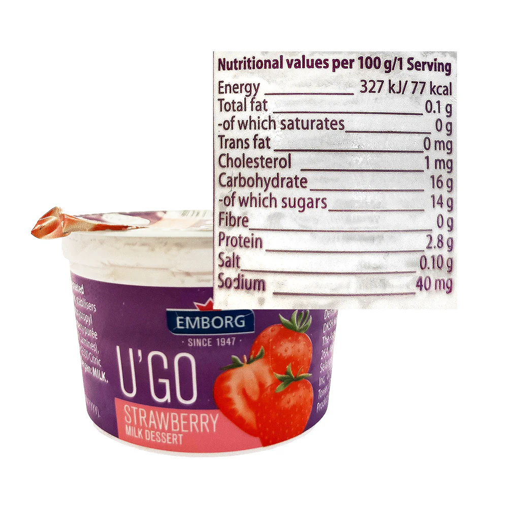 Emborg UGO Strawberry Milk Dessert 100g - Image 2