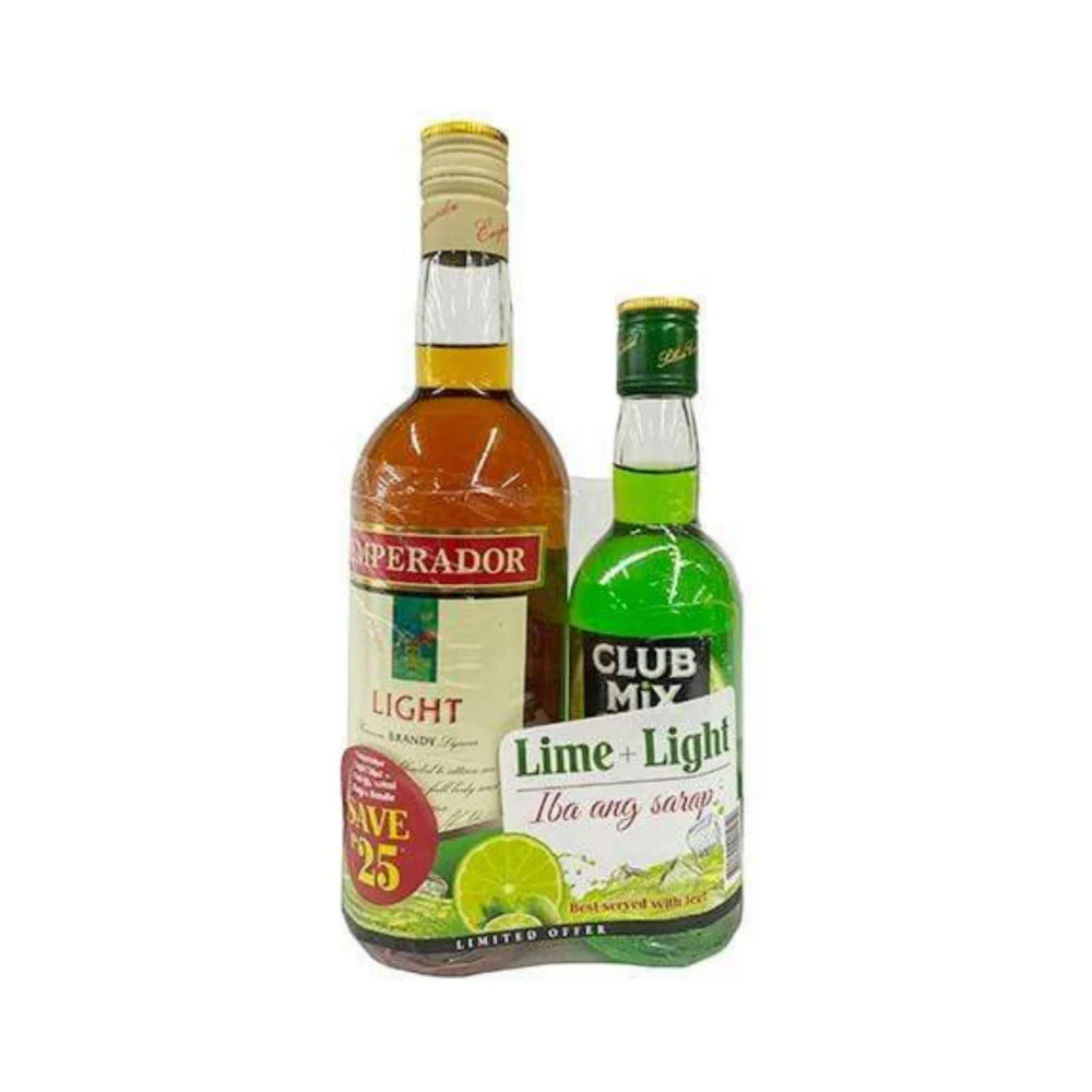 Emperador Brandy Light 750ml + Club Mix Lime 350ml - Image 2