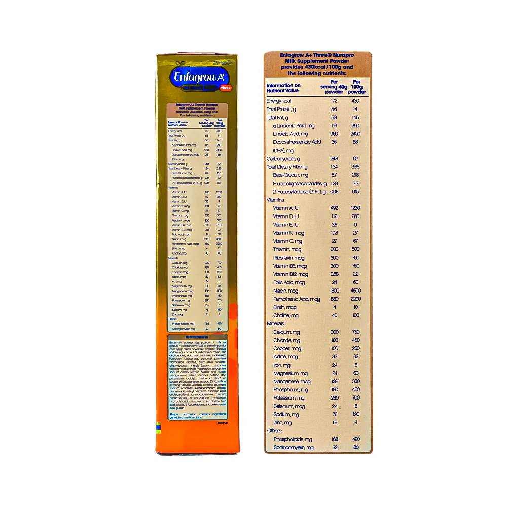 Enfagrow A+ Three Milk Supplement 1-3 Years Old 350g - Image 3