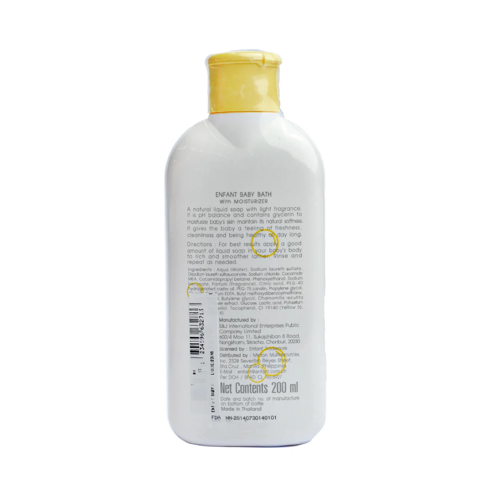 Enfant Baby Bath Liquid 200ml - Image 2