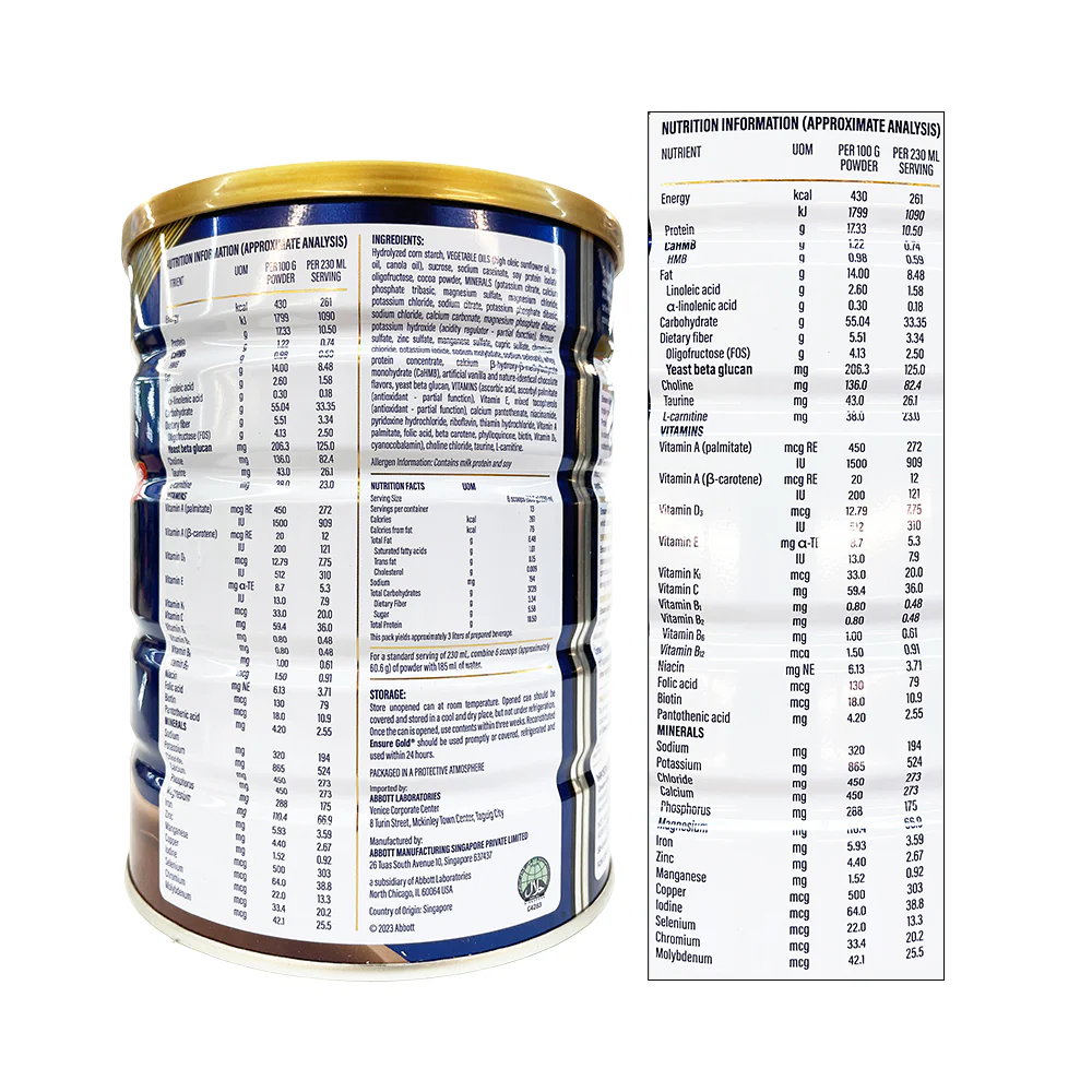 Ensure Gold Powdered Chocolate 800g - Image 2