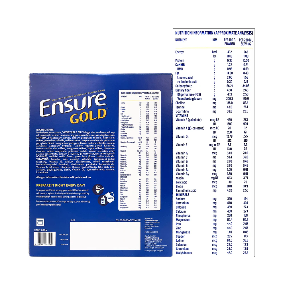 Ensure Gold Vanilla 800g - Image 2