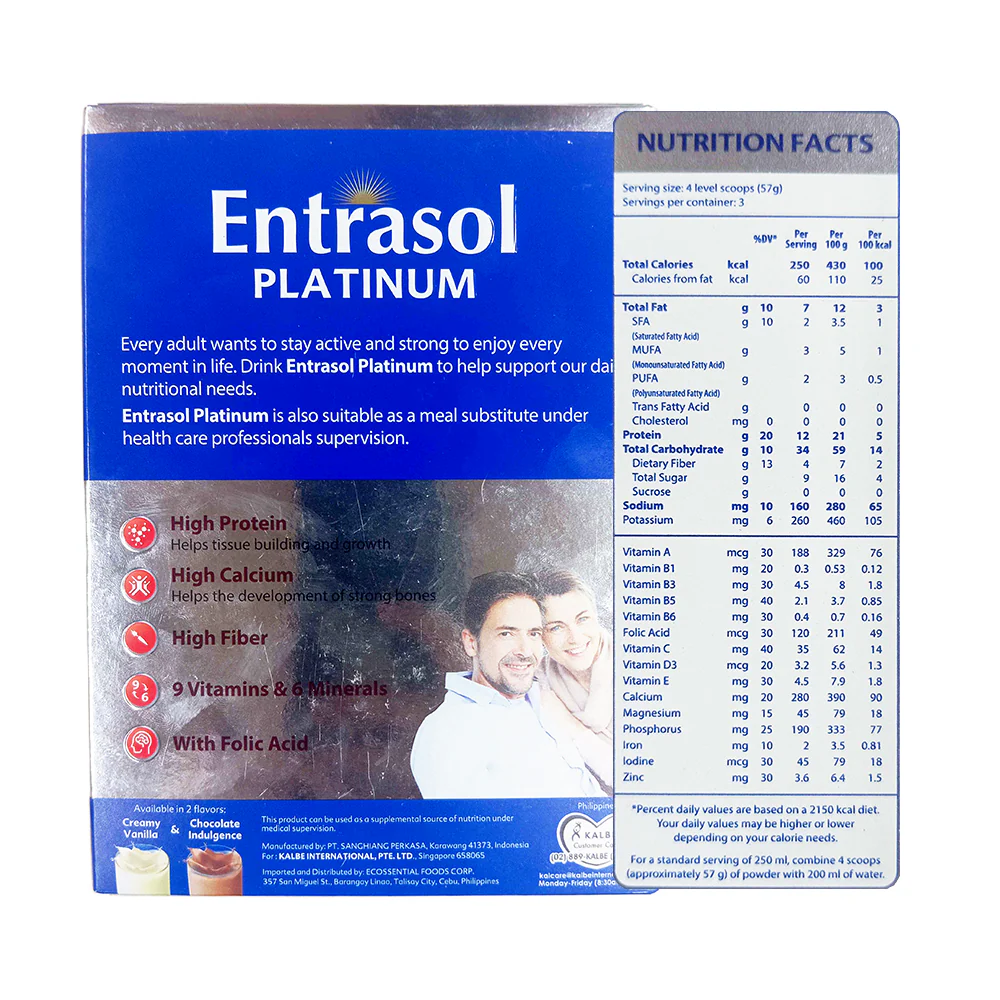 Entrasol Platinum Adult Milk Powder Chocolate 200g - Image 2