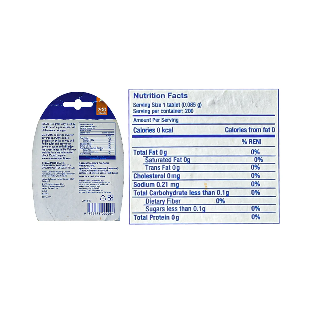 Equal Classic Zero Calorie Sweetener 200 Tablets - Image 3