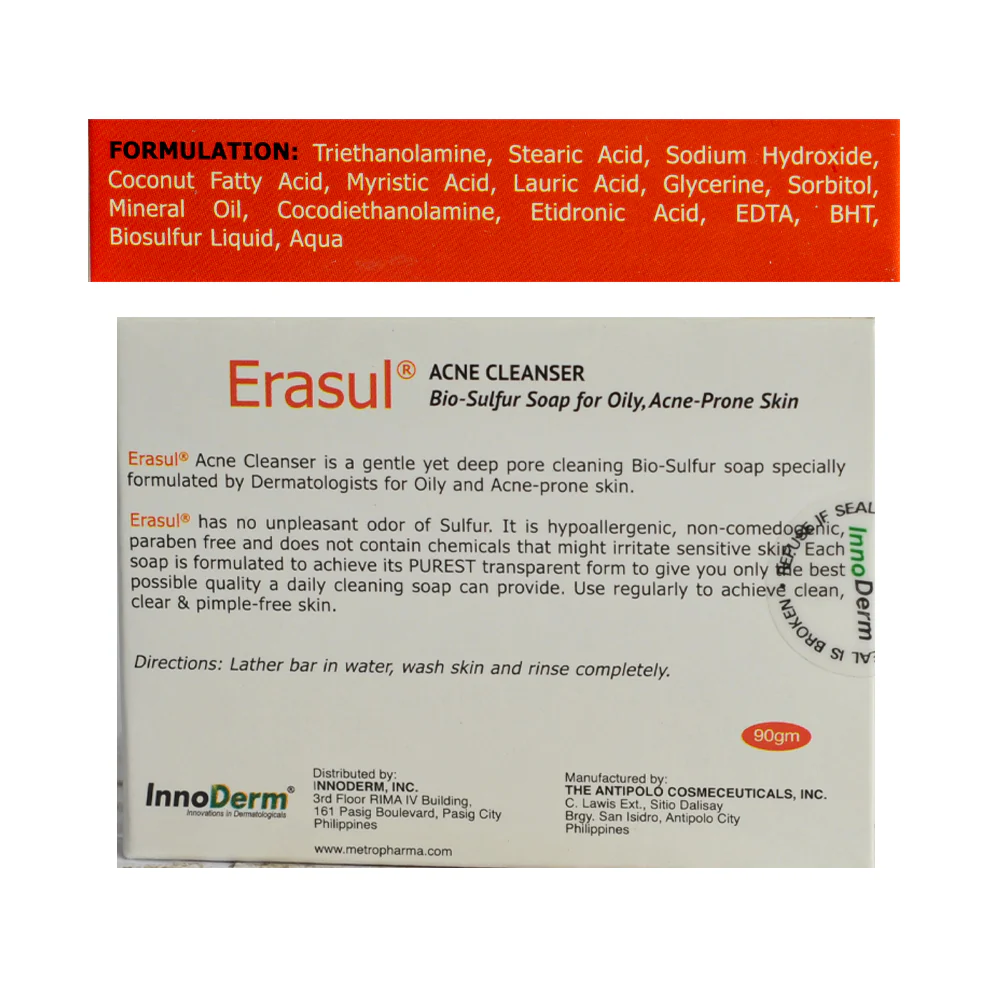 Erasul Acne Cleanser Soap 90g - Image 2
