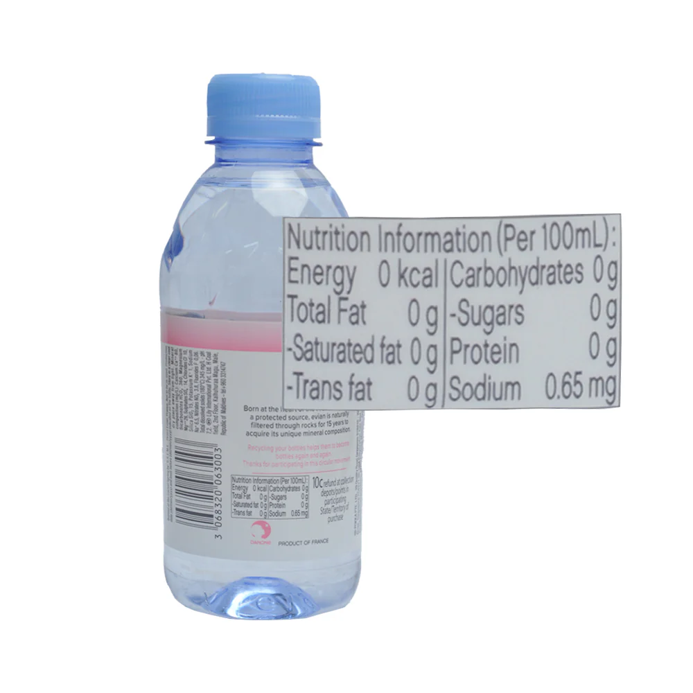 Evian Natural Spring Water 330ml - Image 2