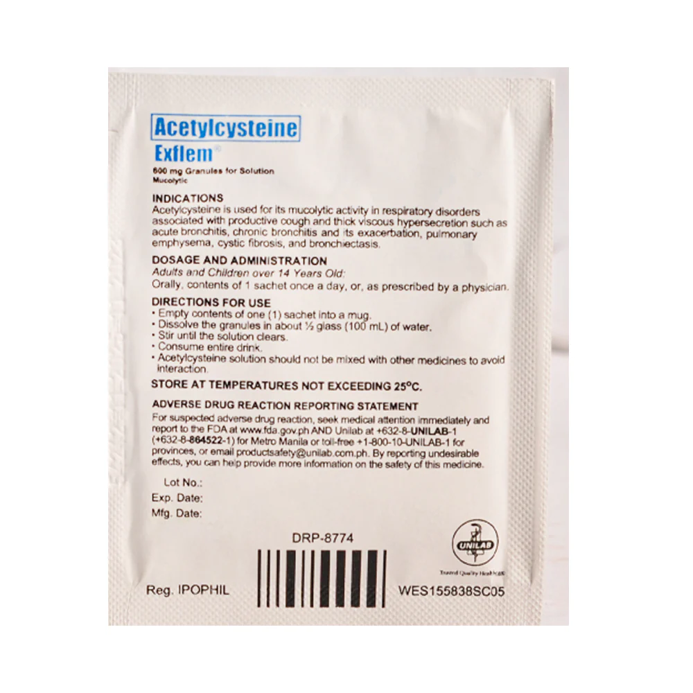 Exflem Acetylcysteine 600mg Granules - Image 3