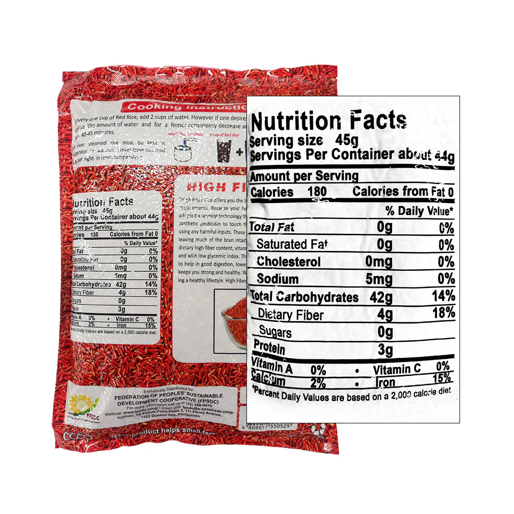 F And C High Fiber Red Rice 2kg - Image 2