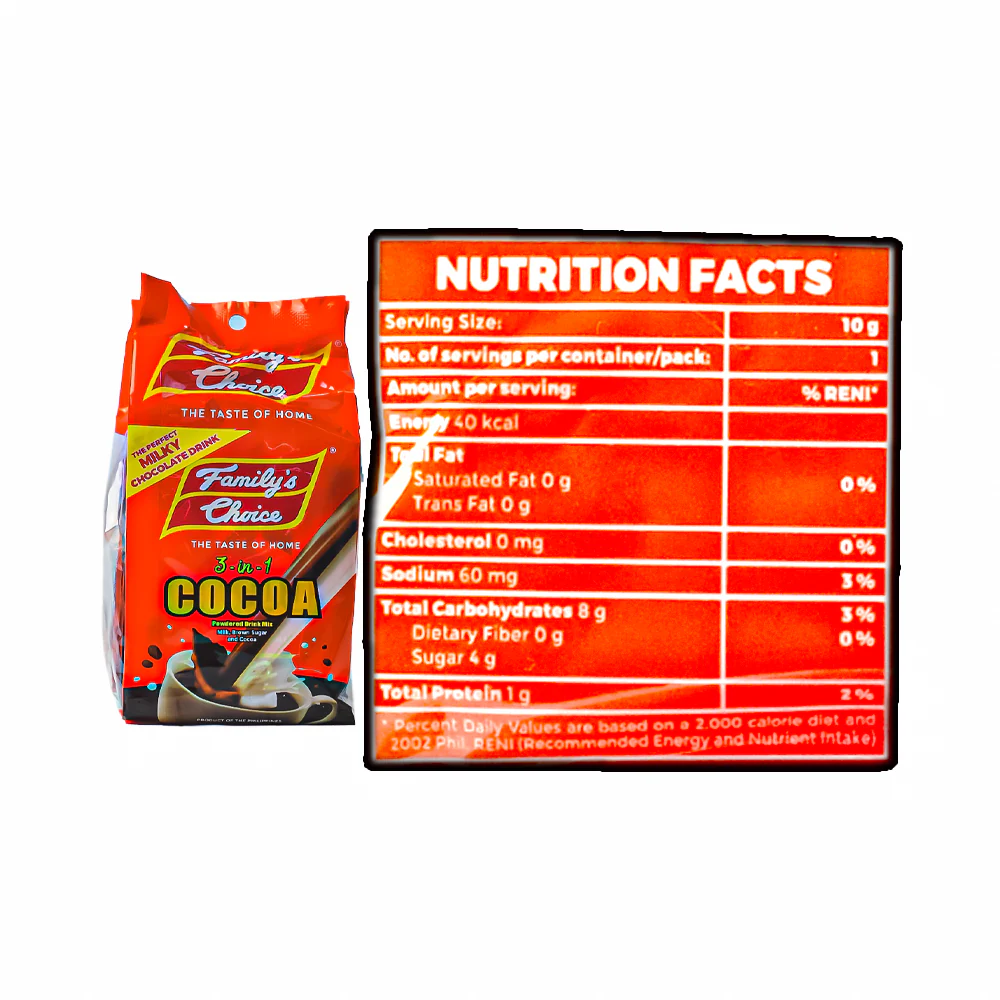 Family's Choice 3 in 1 Cocoa 10g x 12's - Image 2