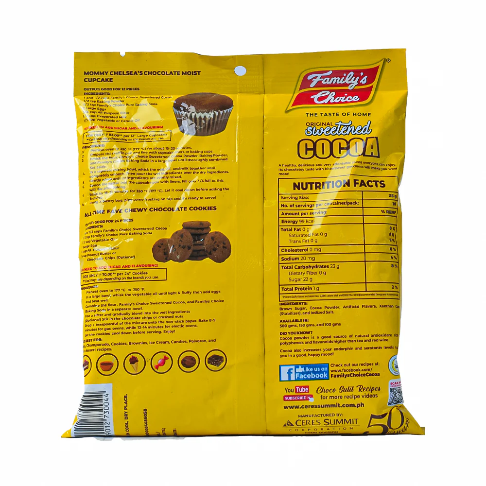 Family's Choice Sweetened Cocoa Powder 250g - Image 2