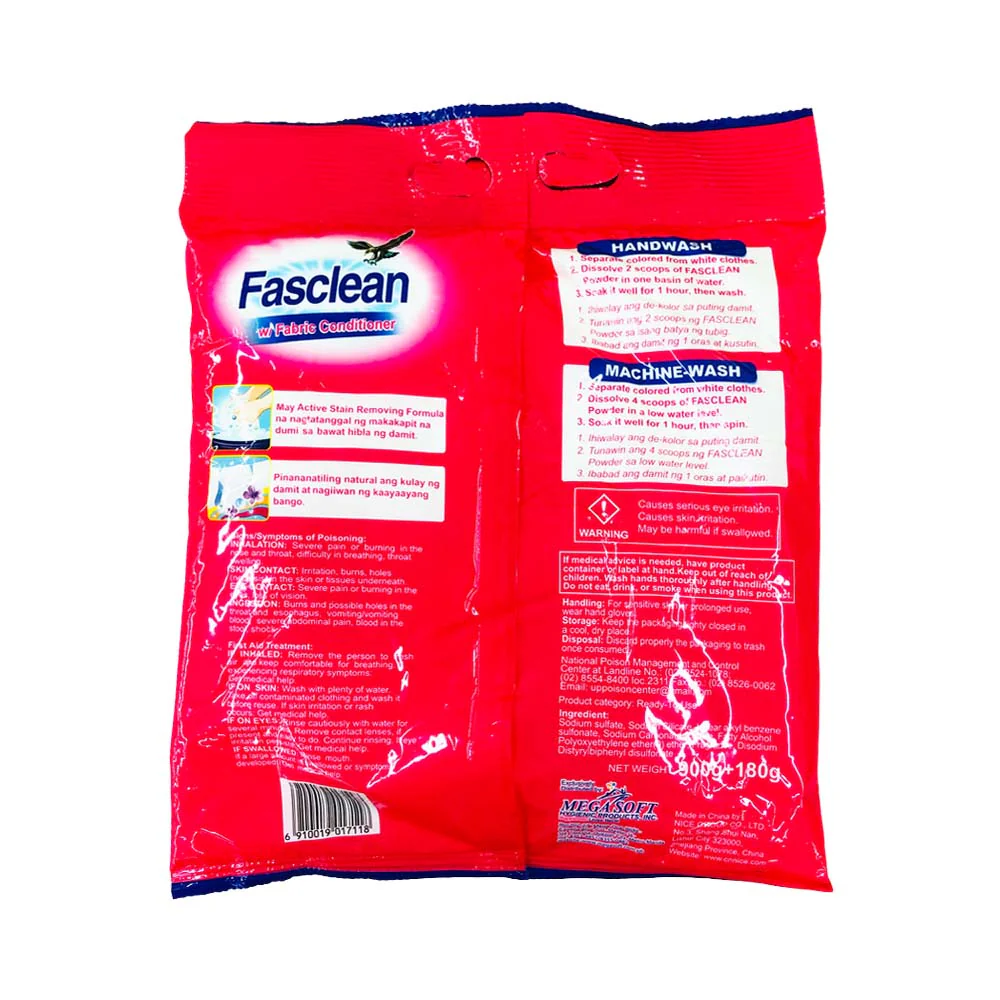 Fasclean Detergent Powder Ultra with Fabric Conditioner 900g - Image 2