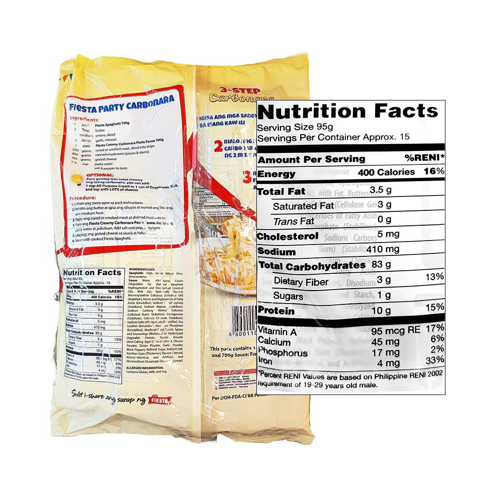 Fiesta Creamy Carbonara Sulit Pack 1.4kg - Image 2