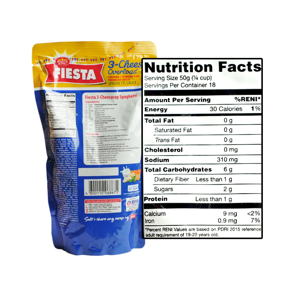 Fiesta Spaghetti Sauce 3 Cheese SUP 900g - Image 2