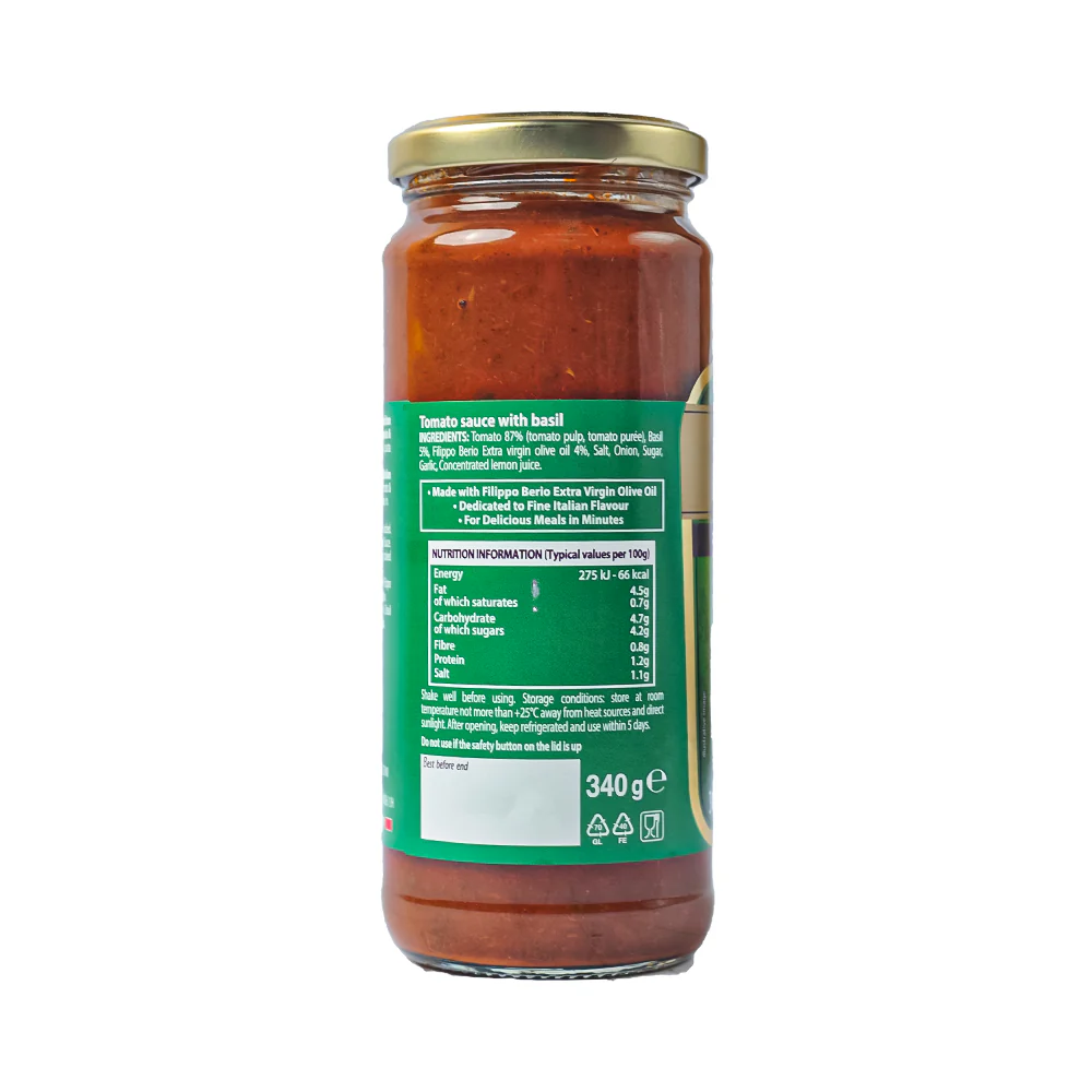 Filippo Berio Basilico Pasta Sauce 340g - Image 2