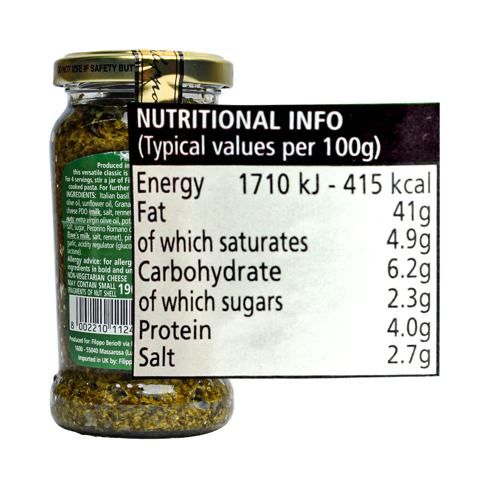 Filippo Berio Classic Pesto Sauce-Green 190g - Image 2