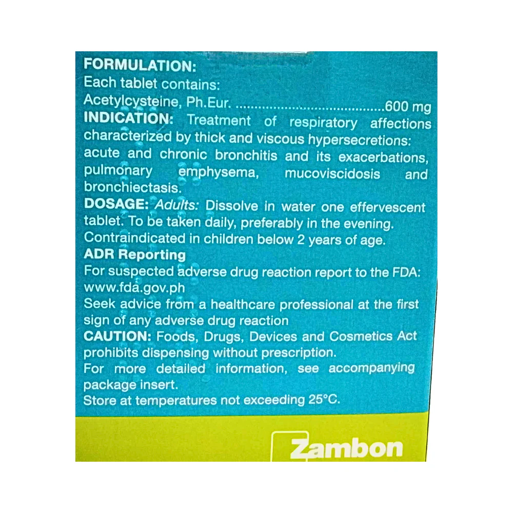 Fluimucil Acetylcysteine 600mg Tablet 1's - Image 3