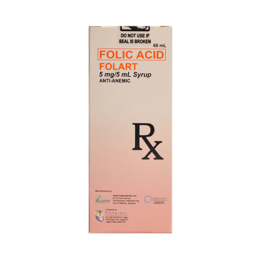 Folart Folic Acid 5mg/5ml Syrup 60ml - Image 2