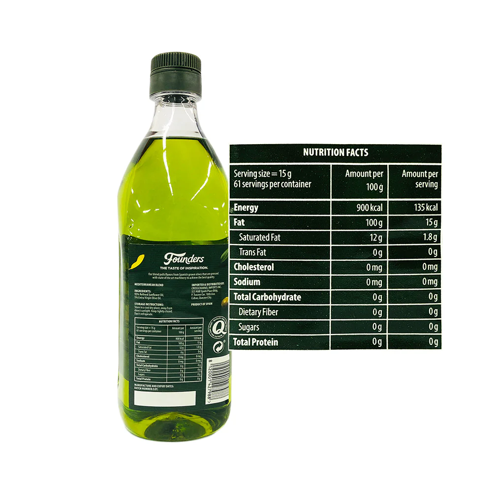 Founders Extra Virgin Olive Oil And Sunflower 1L - Image 2