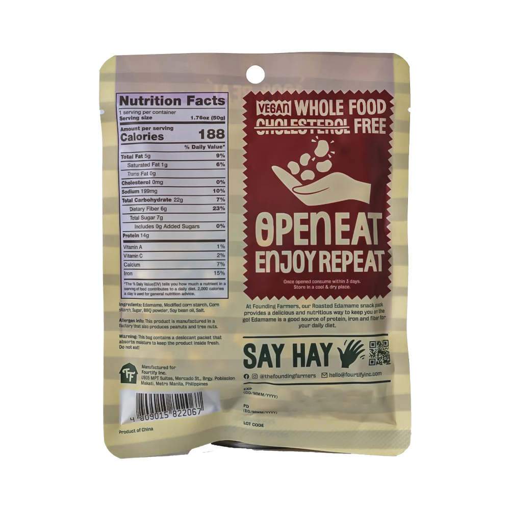 Founding Farmers Roasted Shelled Edamame Barbeque 50g - Image 2