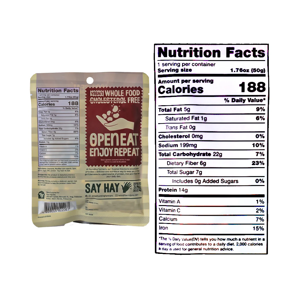 Founding Farmers Roasted Shelled Edamame Barbeque 50g - Image 3