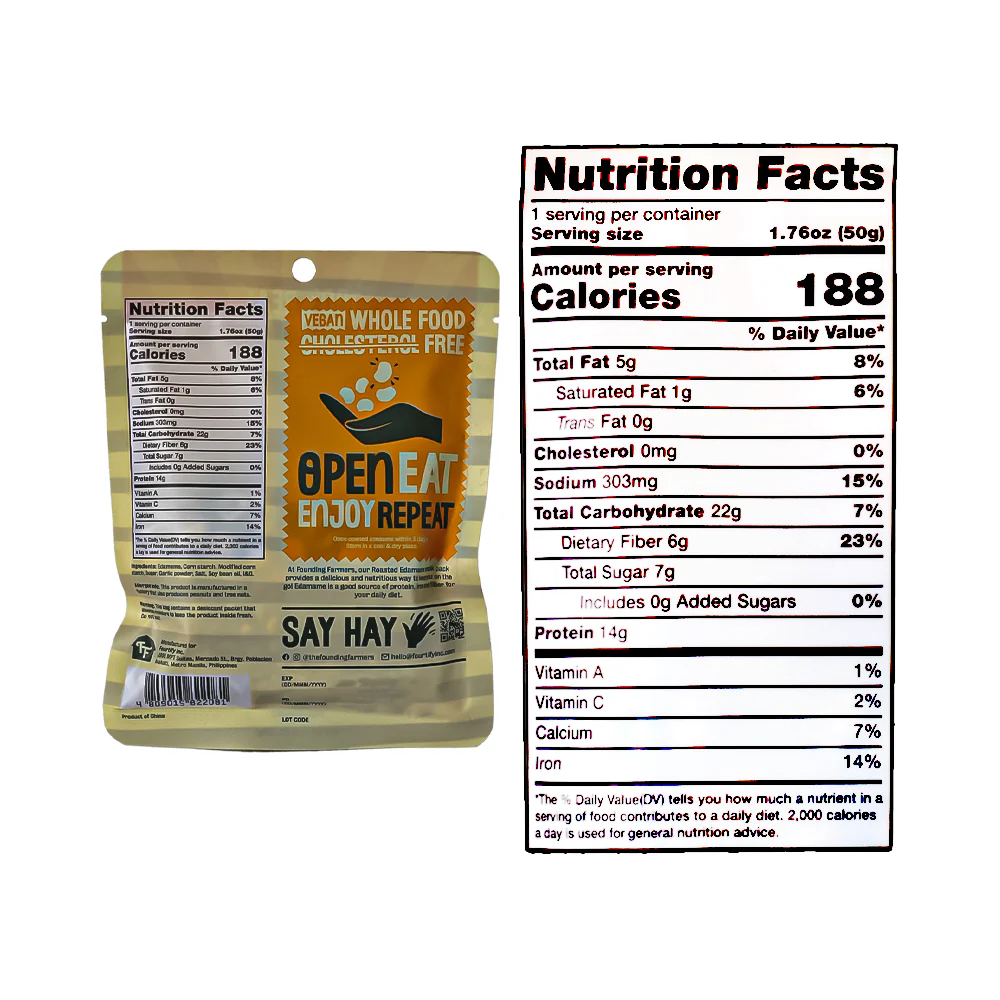 Founding Farmers Roasted Shelled Edamame Garlic 50g - Image 3