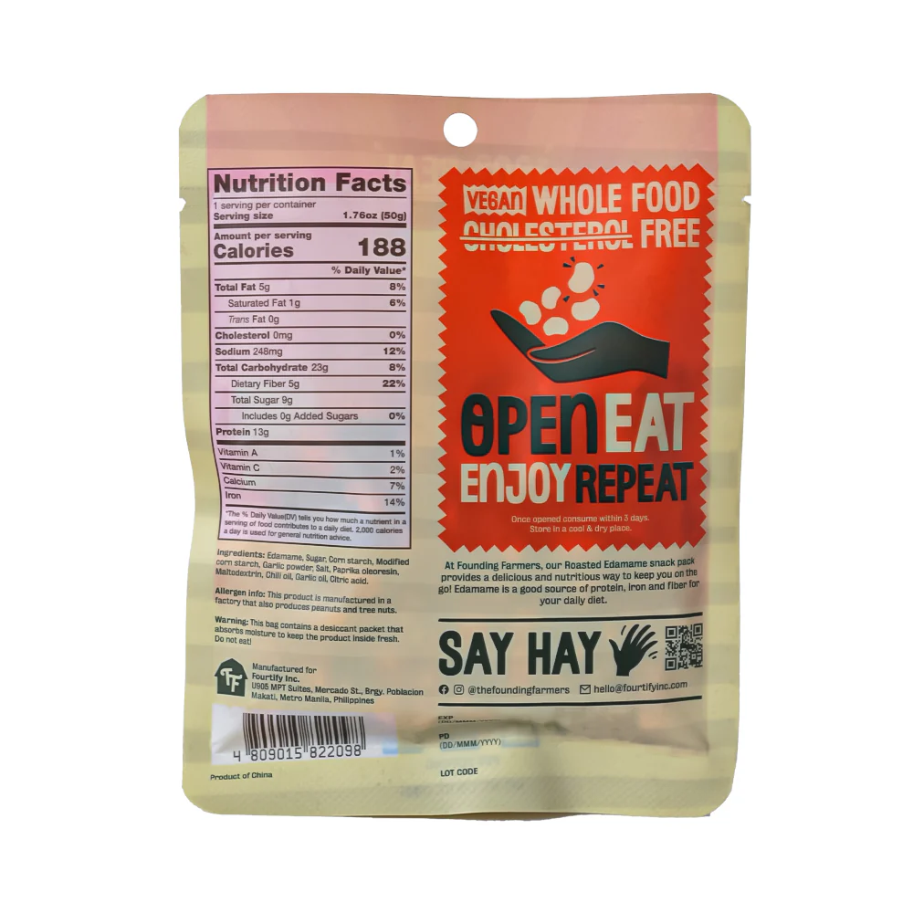 Founding Farmers Roasted Shelled Edamame Sriracha 50g - Image 2