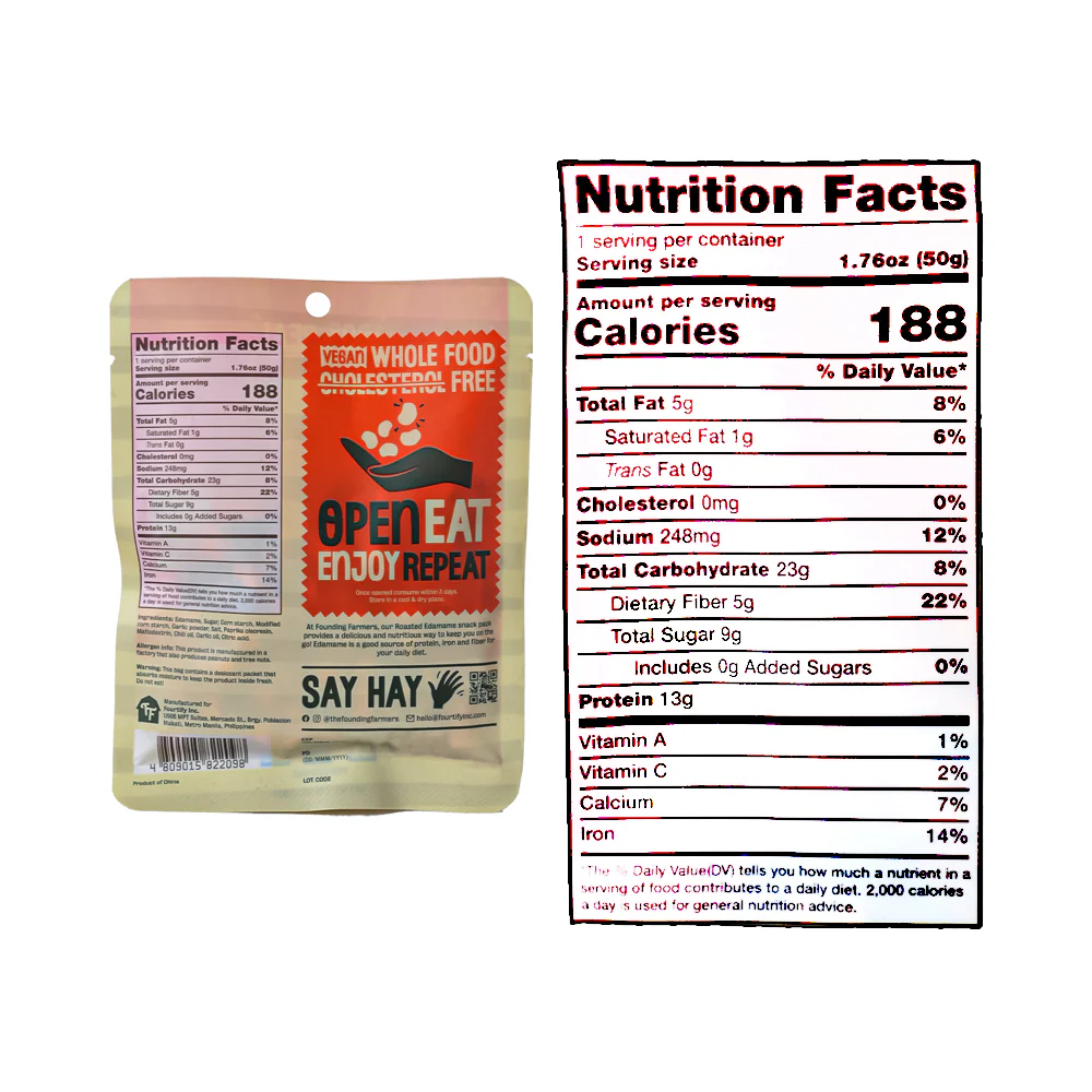 Founding Farmers Roasted Shelled Edamame Sriracha 50g - Image 3