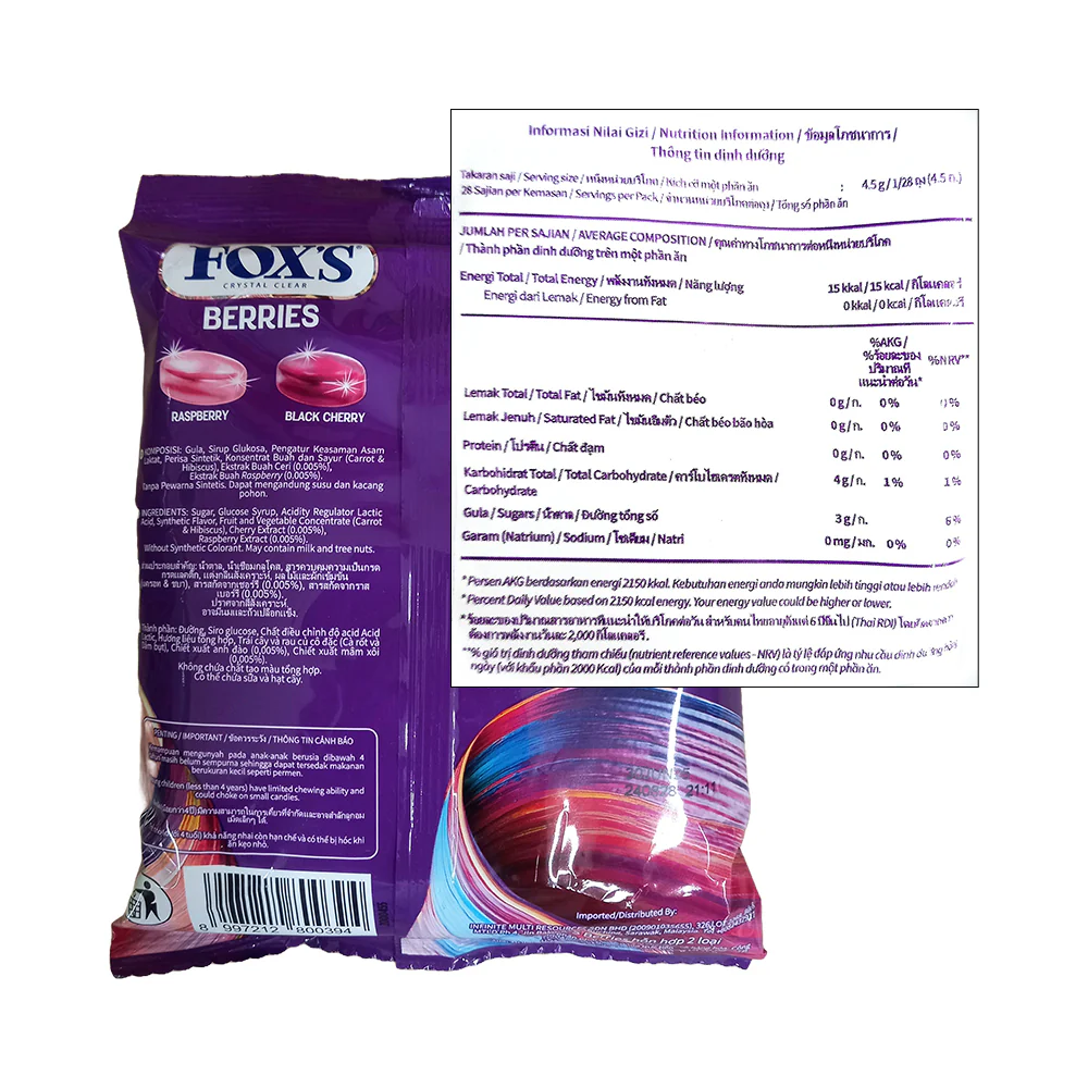 Fox's Crystal Clear Candy Oval 125g - Image 2