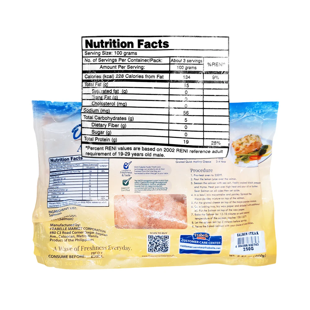 Frabelle Norwegian Salmon Steak 250g - Image 2