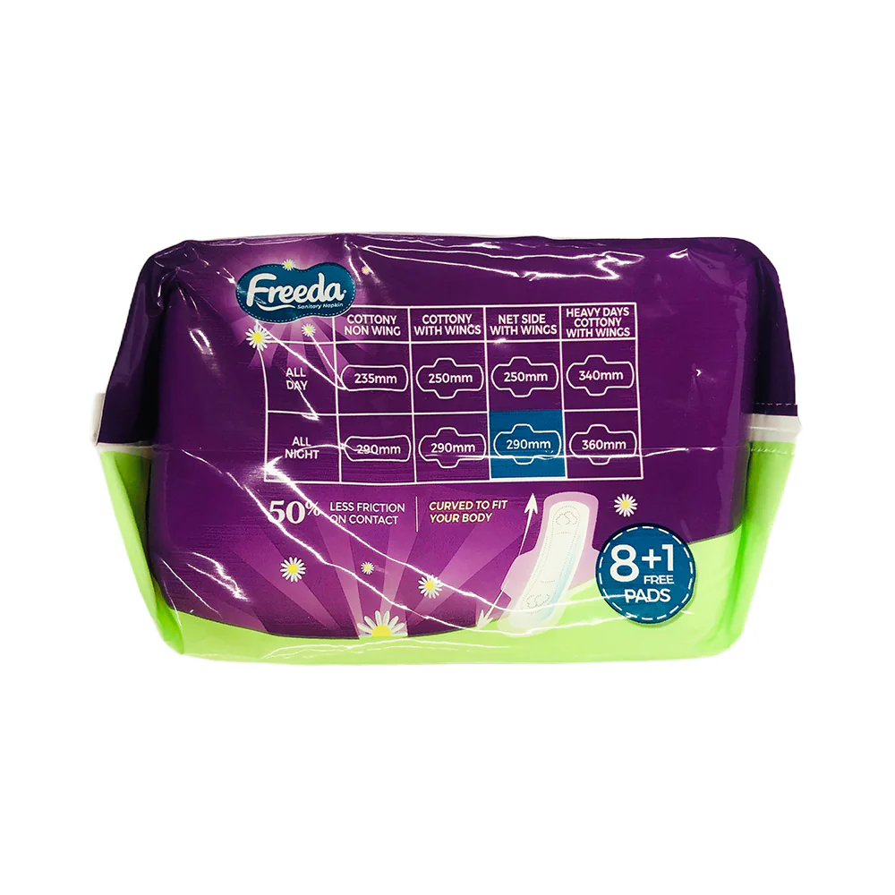 Freeda Napkin Clean And Dry Net Side Night Use With Wings 8's + Get 1 Free Pad - Image 3