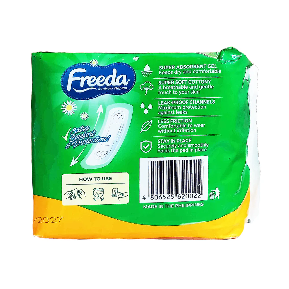 Freeda Soft Cotton Napkin Day Use Non Wings 8's + 1 Pads - Image 2