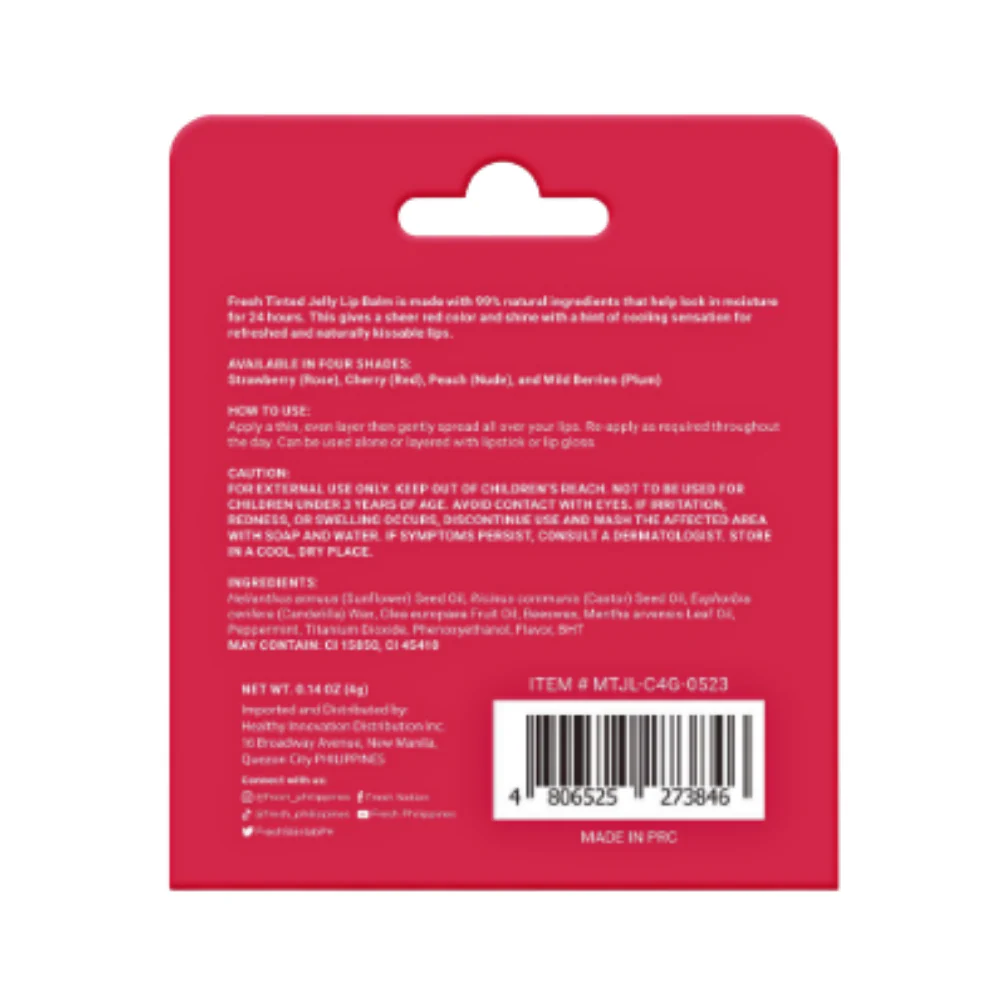 Fresh Beauty Tinted Jelly Lip Balm Cherry 4g - Image 3