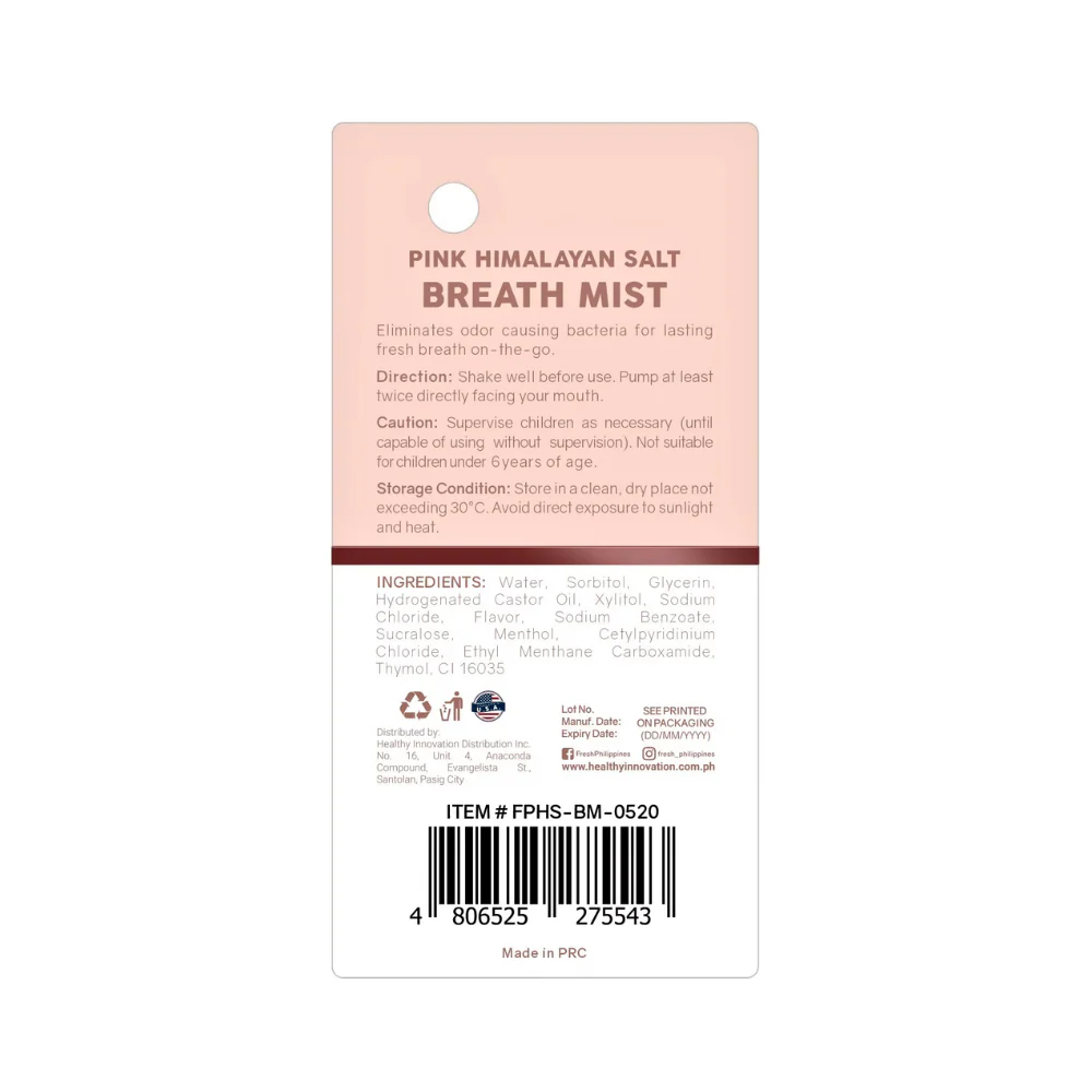 Fresh Pink Himalayan Salt Breath Mist 10ml - Image 3