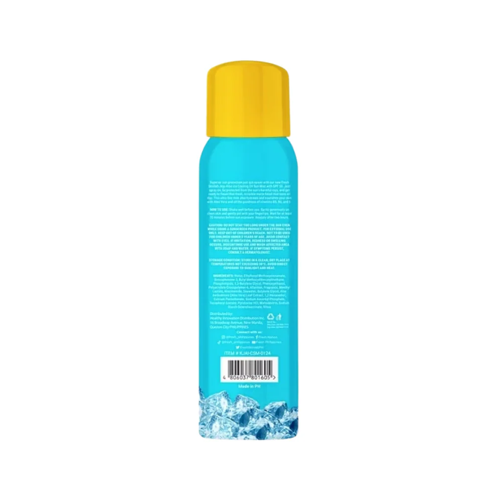 Fresh Skinlab Jeju Aloe Ice 3 in 1 Niacinamide Cooling UV Sun Mist SPF 50 100ml - Image 3