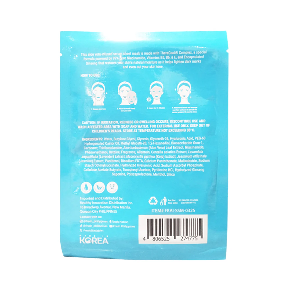 Fresh Skinlab Jeju Aloe Ice Facial Mask 1 Sheet - Image 3