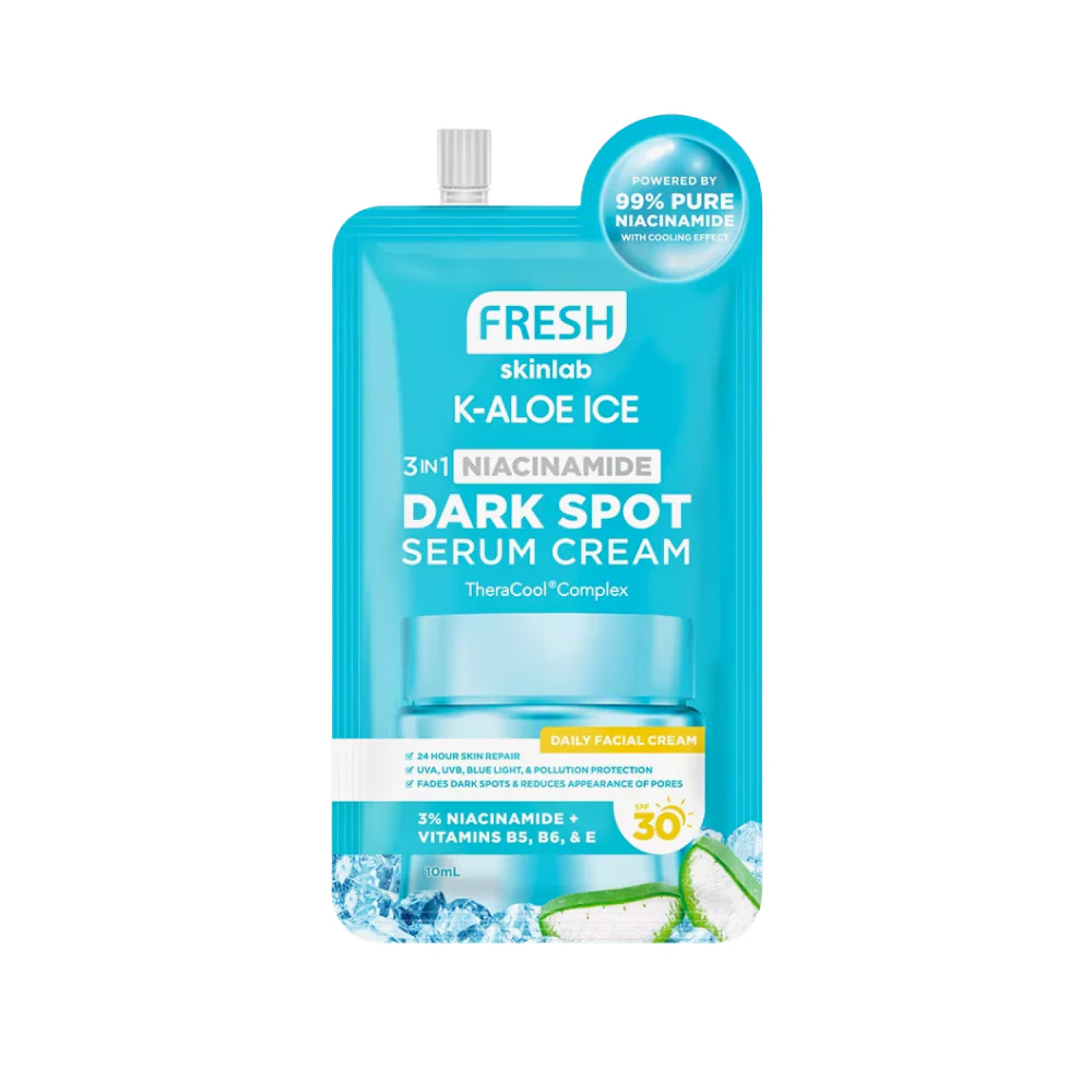 Fresh Skinlab K-Aloe Ice 3 In 1 Niacinamide Dark Spot Serum Cream 10ml - Image 2