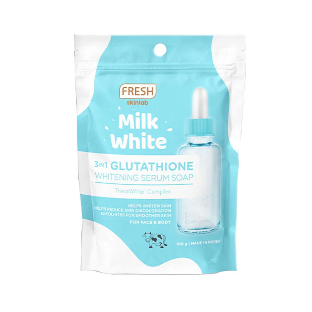 Fresh Skinlab Milk White 3 In 1 Glutathione Whitening Serum Soap 100g - Image 2