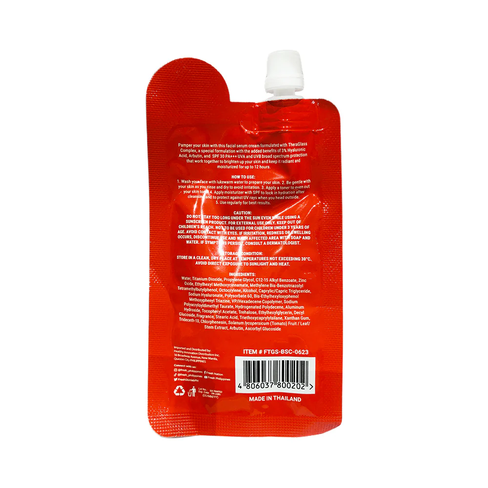 Fresh Skinlab Tomato Glass Skin Brightening Serum Cream SPF 30 10ml - Image 3