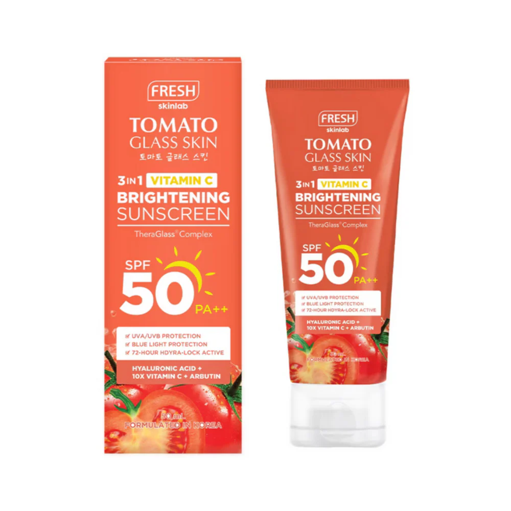 Fresh Skinlab Tomato Glass Skin Brightening Sunscreen SPF 50 PA++ 50ml - Image 2