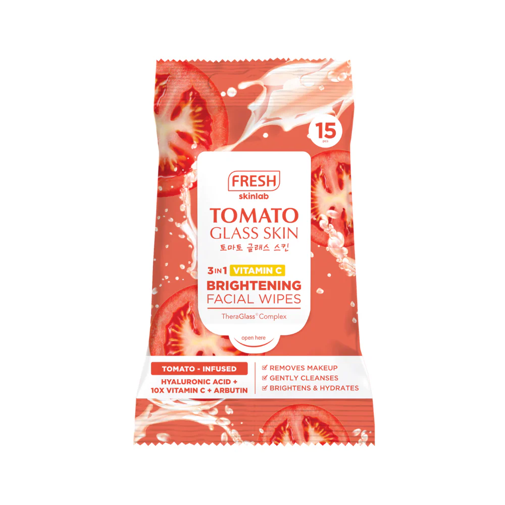 Fresh Skinlab Tomato Glass Skin Make Up Wipes Remover 15's - Image 2