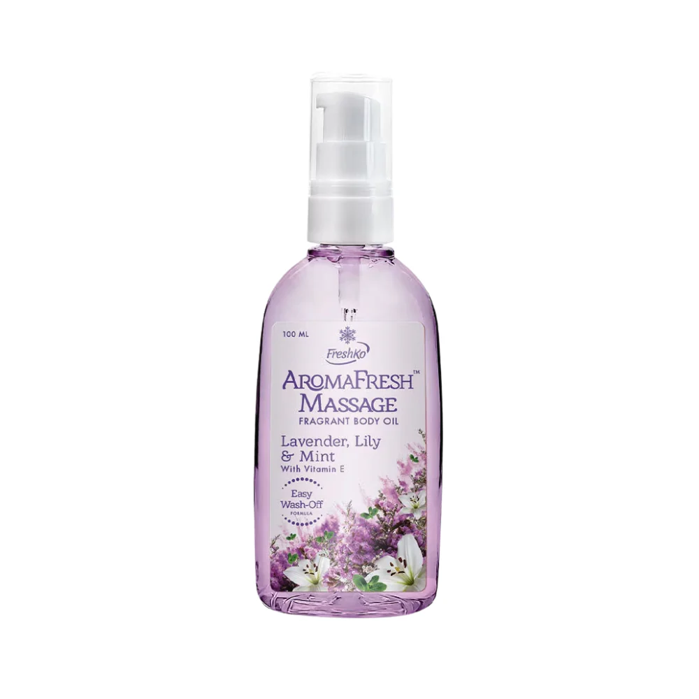 Freshko AromaFresh Massage Body Oil Lavender Lily & Mint 100ml - Image 2