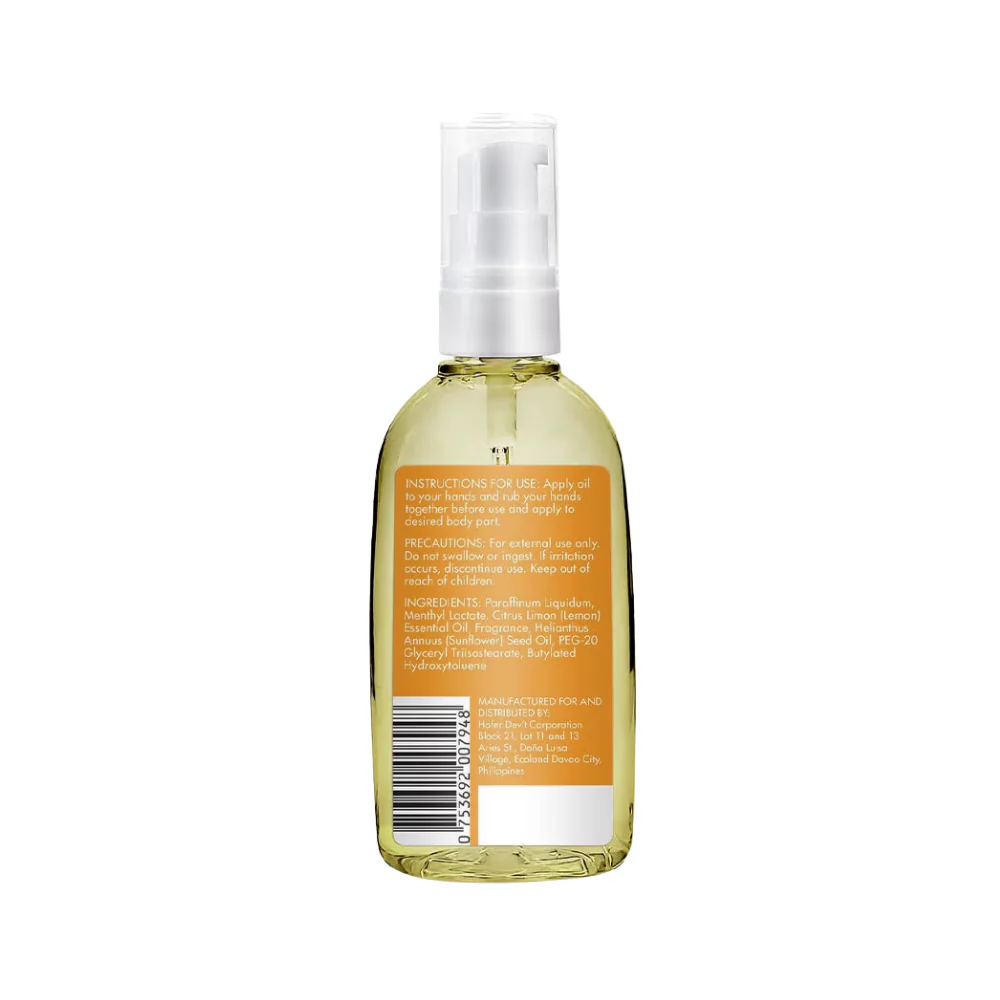 Freshko AromaFresh Massage Body Oil Sweet Lemon Basil & Mandarin 100ml - Image 3