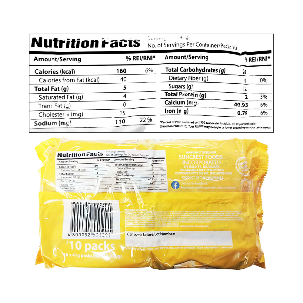 Fudgee Barr Milk Custard 41g x 10's - Image 2