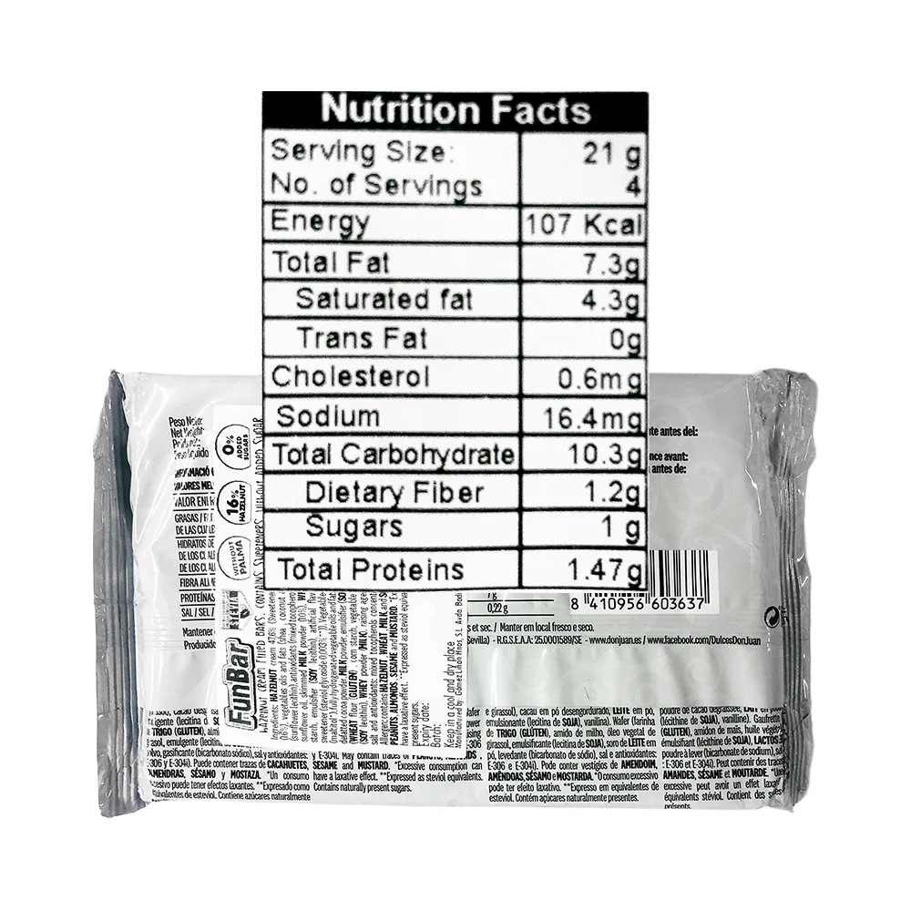 Funbar Crunchy Hazelnut Cream Filled Bar 84g - Image 2