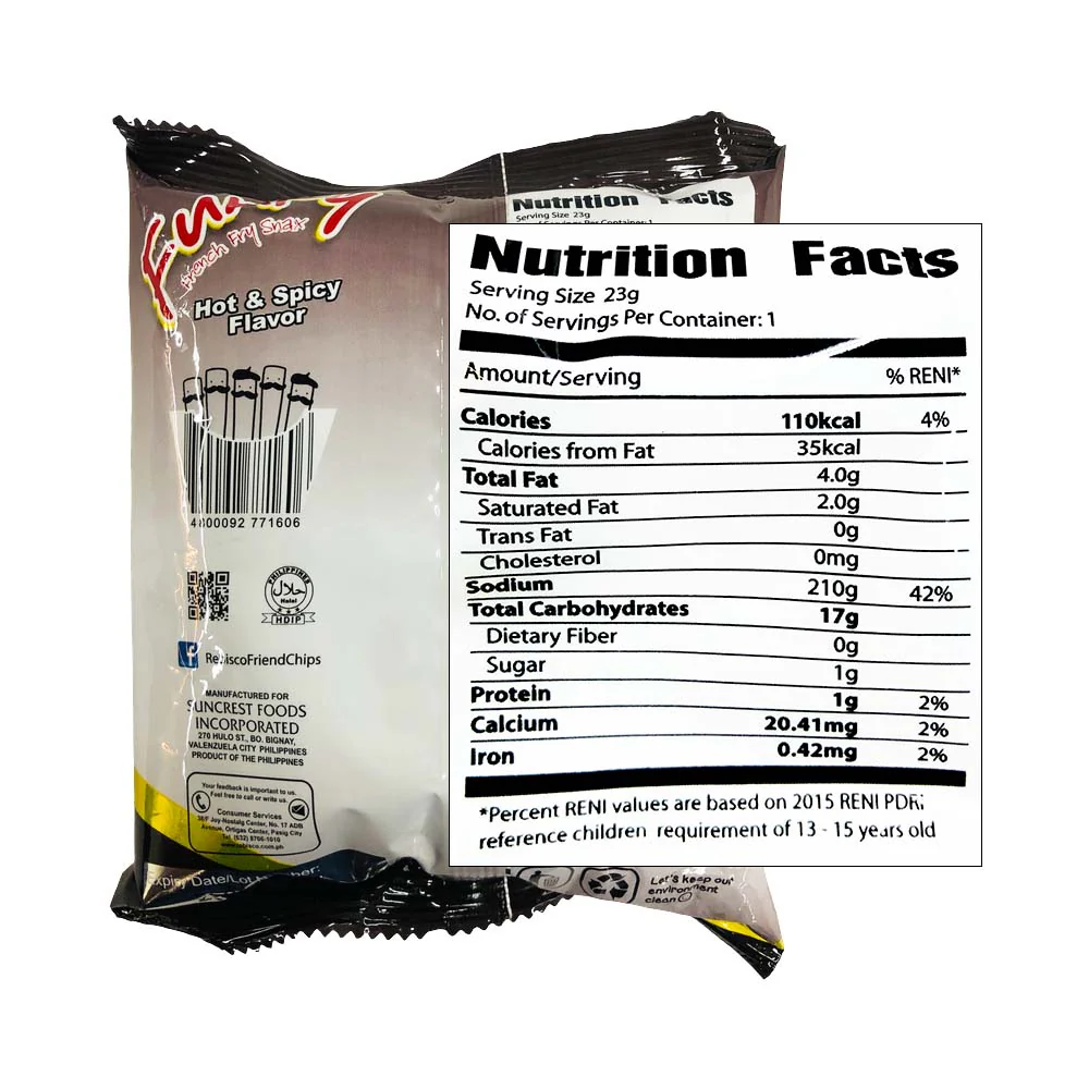 Funky French Fry Snax Hot And Spicy 23g - Image 2