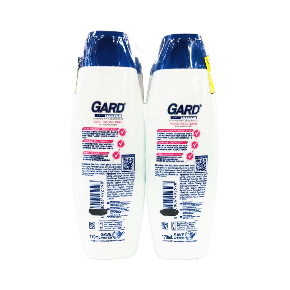 Gard Anti-dandruff Moisturizing Care Shampoo With Conditioner 170ml 2's - Image 2