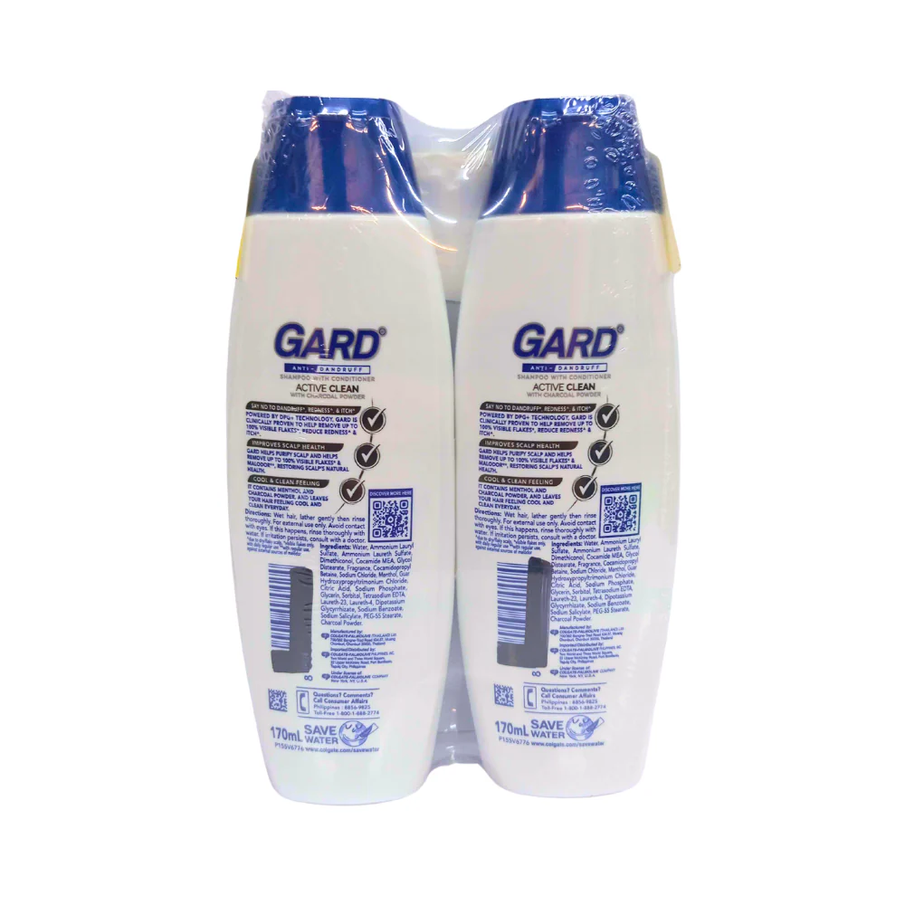 Gard Shampoo Charcoal Active Clean 170ml x 2's - Image 2